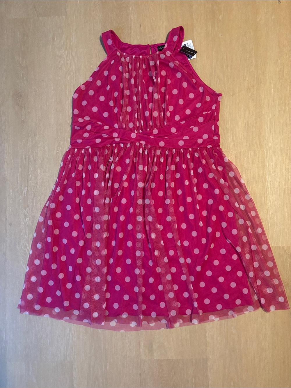 NWT Candalite Women Pink Polka Dot Dress size 2X